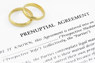 Prenuptial agreement contract.