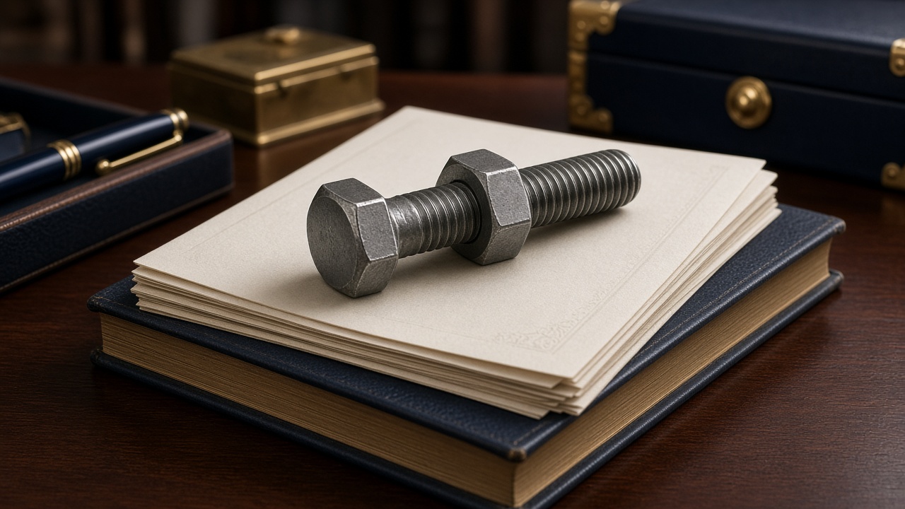 Steel bolt and nut on trust papers, a symbol of avoiding fraudulent conveyance claims