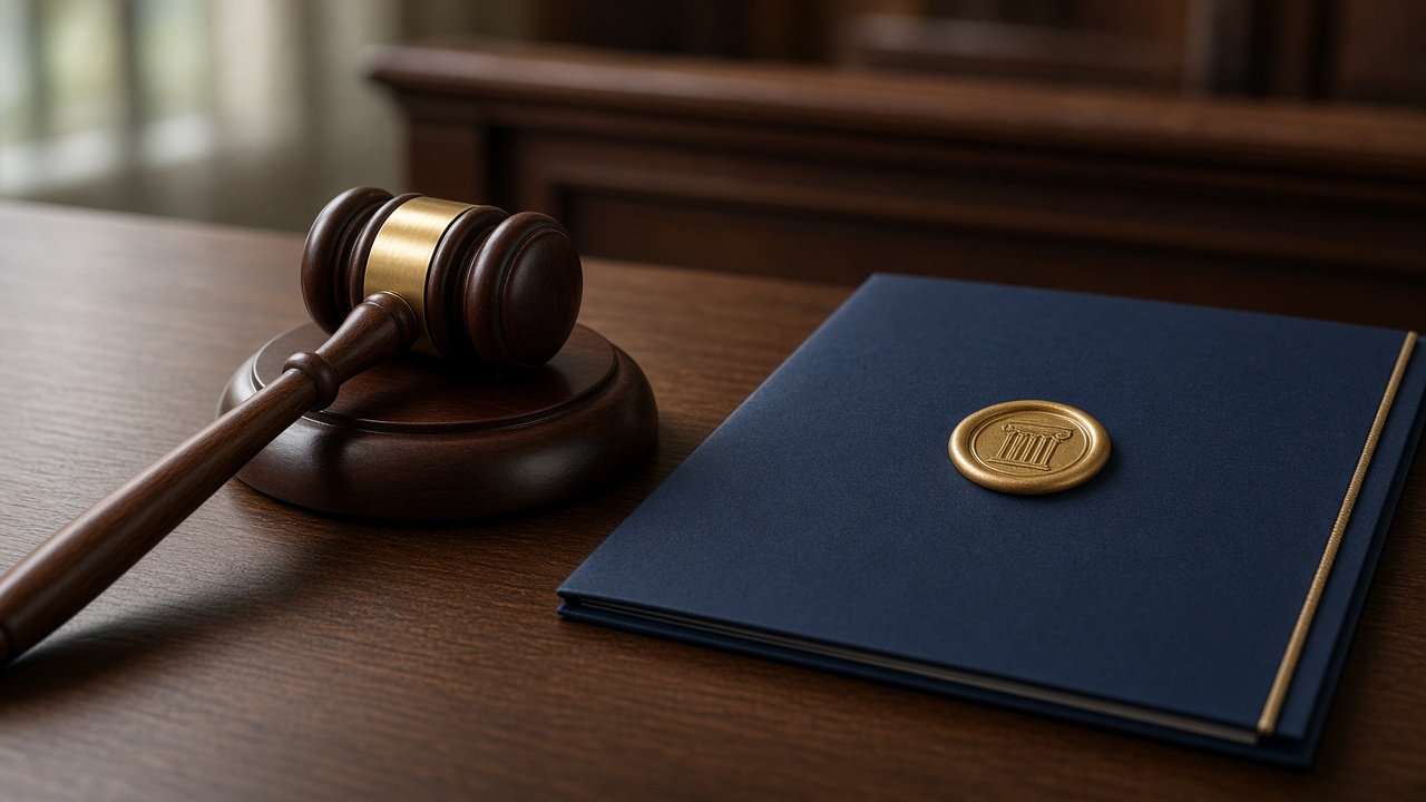 Frivolous lawsuits planning - gavel beside a sealed trust folder